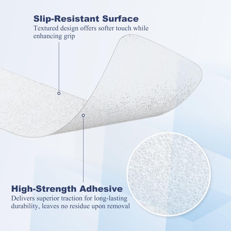 Gecork 28 PCS Shower Floor Non Slip Stickers with Strong Adhesive  Invisible & Durable Anti Slip Shower Stickers with Scraper for Bath Tub  Pools and Stairs(Clear Wide Rectangle) - Image 3
